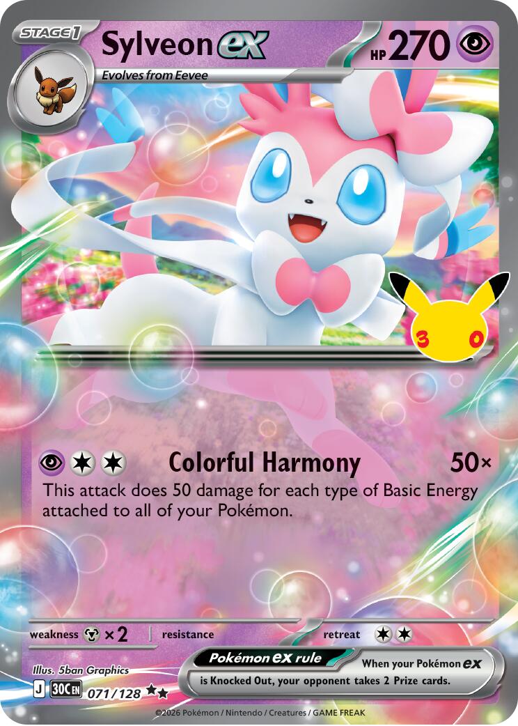 Sylveon ex (071/128) [Mega Evolution: 30th Celebration] | Gamers Paradise