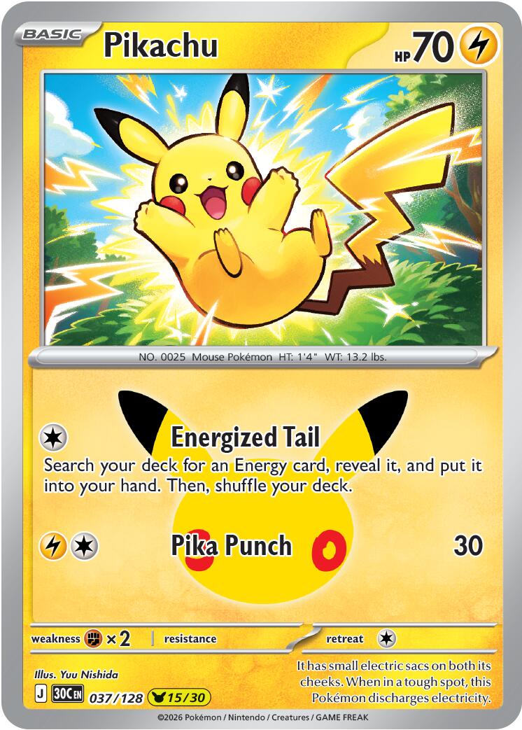 Pikachu (037/128) [Mega Evolution: 30th Celebration] | Gamers Paradise