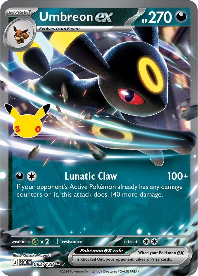 Umbreon ex (092/128) [Mega Evolution: 30th Celebration] | Gamers Paradise