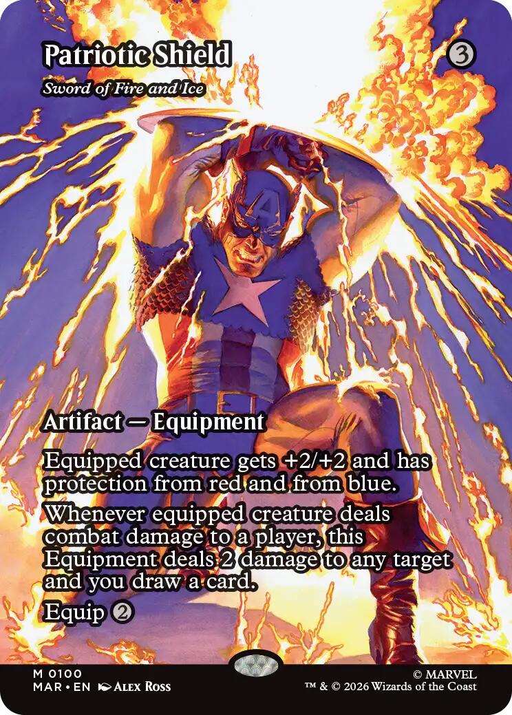 Patriotic Shield - Sword of Fire and Ice (Borderless) [Marvel Universe: Eternal-Legal] | Gamers Paradise