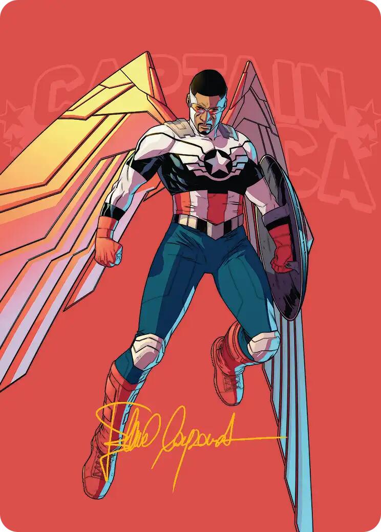 Captain America, Wings of Freedom Art Card (22/45) (Gold-Stamped Signature) [Marvel Super Heroes Art Series] | Gamers Paradise