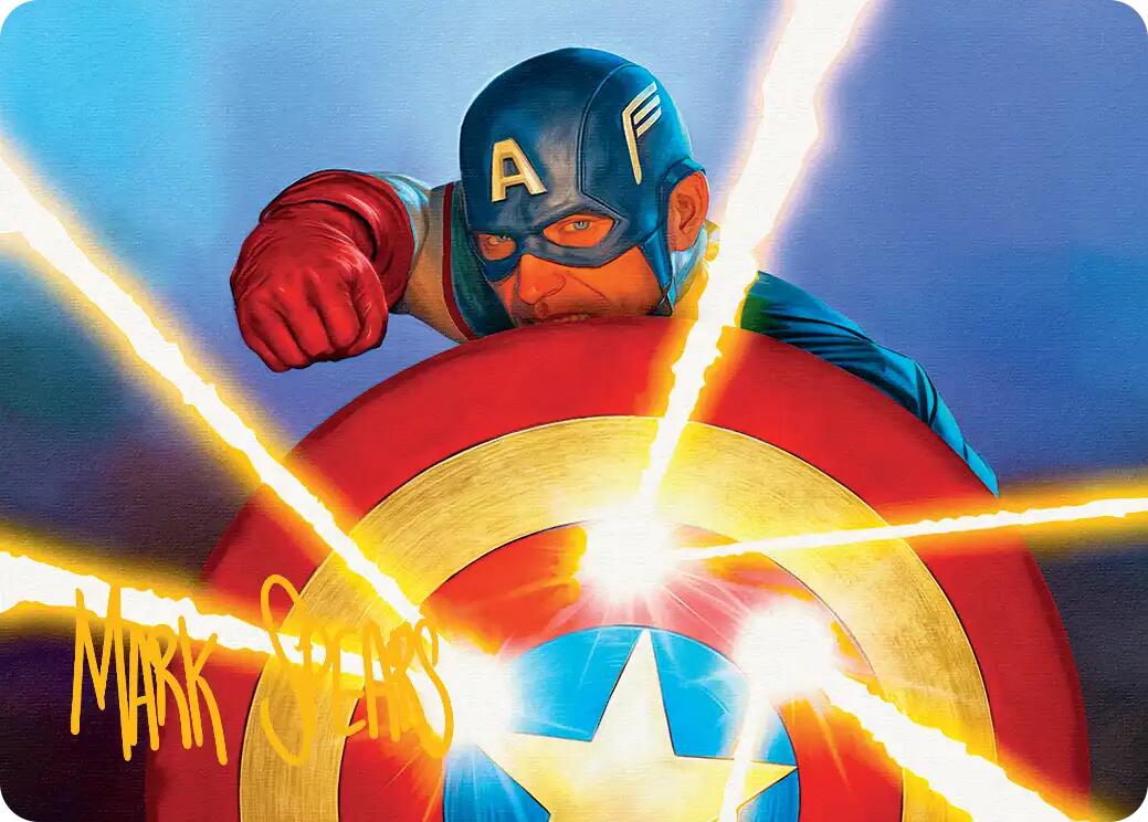 Captain's Defense Art Card (Gold-Stamped Signature) [Marvel Super Heroes Art Series] | Gamers Paradise