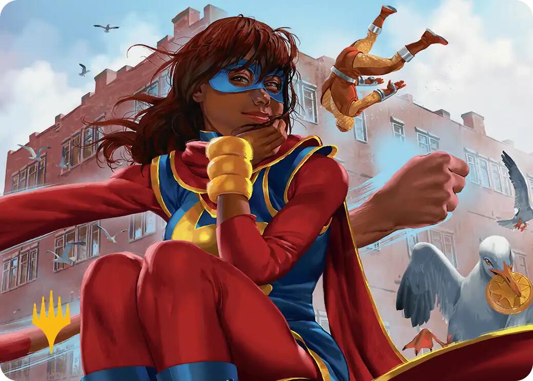 Ms. Marvel, Kamala Khan Art Card (Gold-Stamped Planeswalker Symbol) [Marvel Super Heroes Art Series] | Gamers Paradise