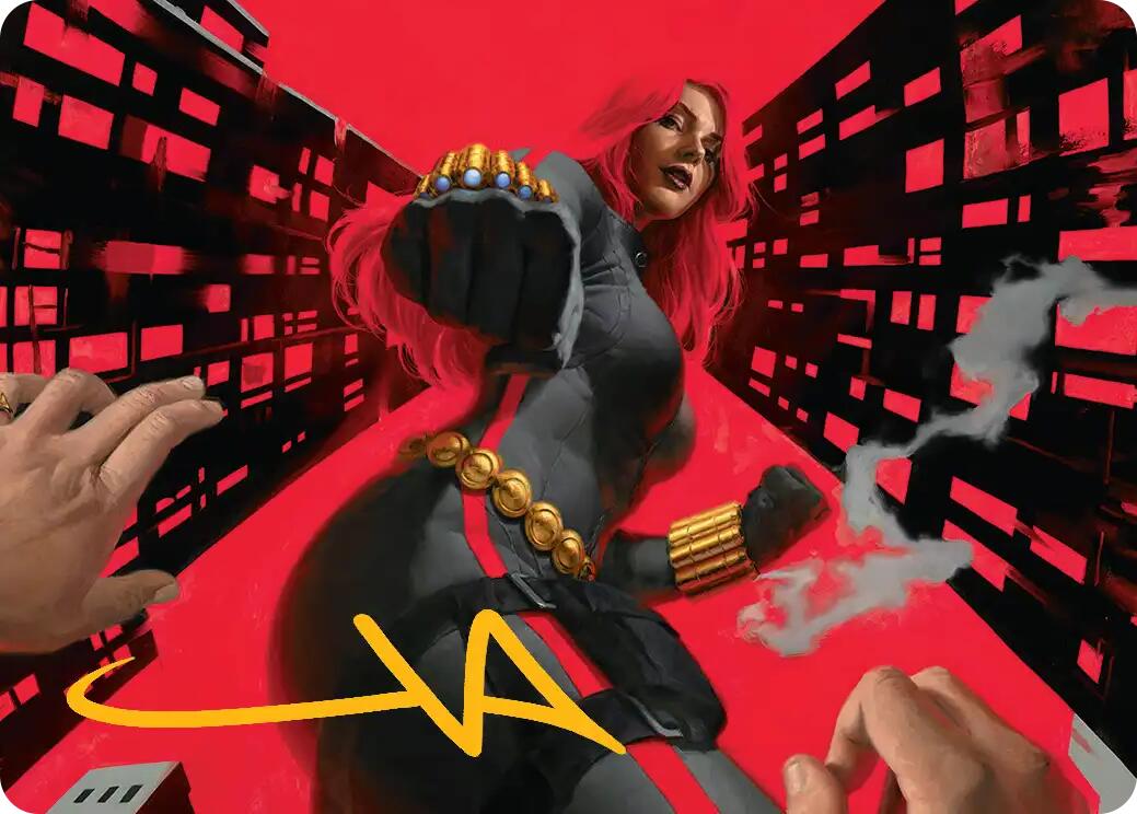 Black Widow, Deadly Hunter Art Card (Gold-Stamped Signature) [Marvel Super Heroes Art Series] | Gamers Paradise