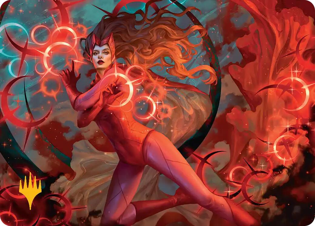 Scarlet Witch, Chaotic Avenger Art Card (Gold-Stamped Planeswalker Symbol) [Marvel Super Heroes Art Series] | Gamers Paradise