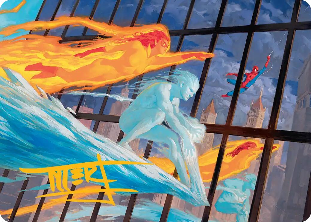Iceman and Firestar Art Card (Gold-Stamped Signature) [Marvel Super Heroes Art Series] | Gamers Paradise