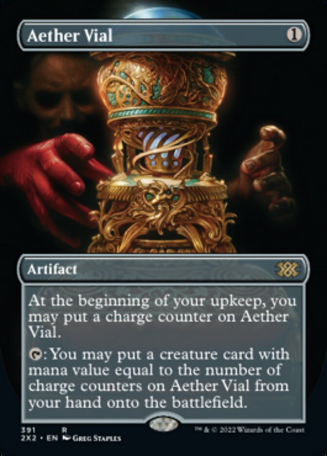 Aether Vial (Borderless Alternate Art) [Double Masters 2022] | Gamers Paradise