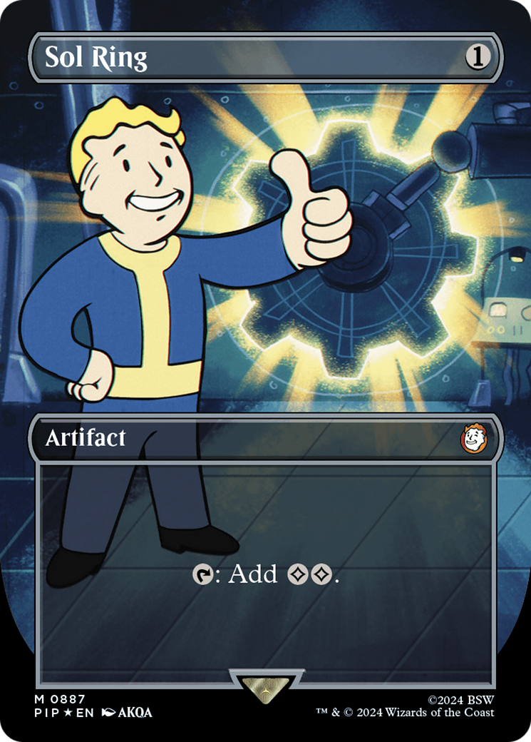 Sol Ring (Borderless) (Surge Foil) [Fallout] | Gamers Paradise