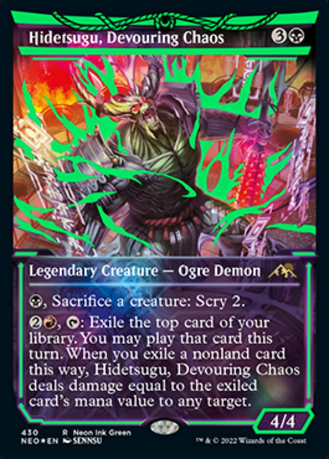 Hidetsugu, Devouring Chaos (Neon Ink Green) [Kamigawa: Neon Dynasty] | Gamers Paradise