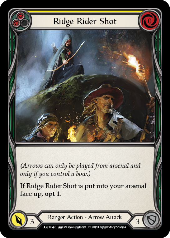 Ridge Rider Shot (Yellow) [ARC064-C] (Arcane Rising)  1st Edition Rainbow Foil | Gamers Paradise