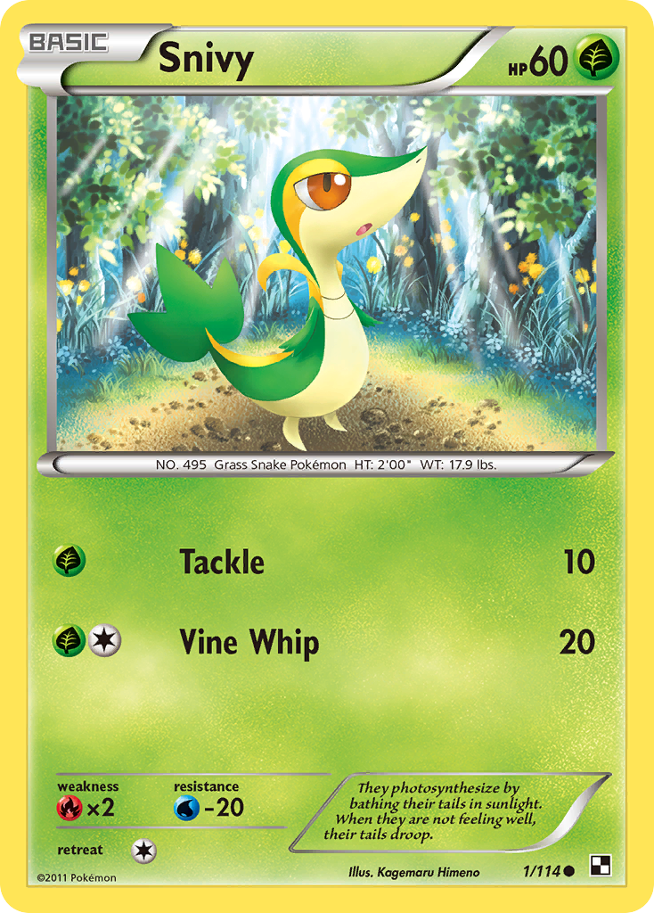 Snivy (1/114) (Cosmos Holo) [Black & White: Base Set] | Gamers Paradise