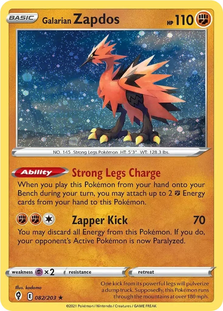 Galarian Zapdos (082/203) (Cosmos Holo) [Sword & Shield: Evolving Skies] | Gamers Paradise