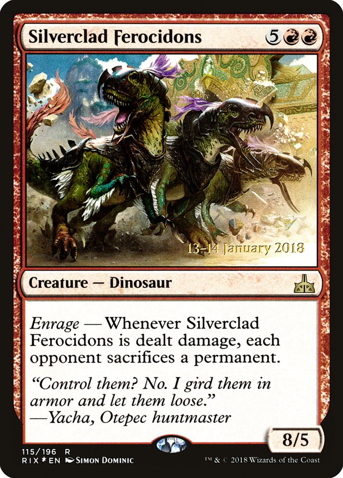 Silverclad Ferocidons [Rivals of Ixalan Prerelease Promos] | Gamers Paradise