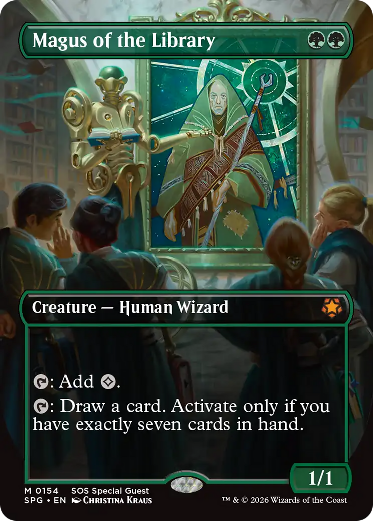 Magus of the Library (Borderless) [Secrets of Strixhaven Special Guests] | Gamers Paradise