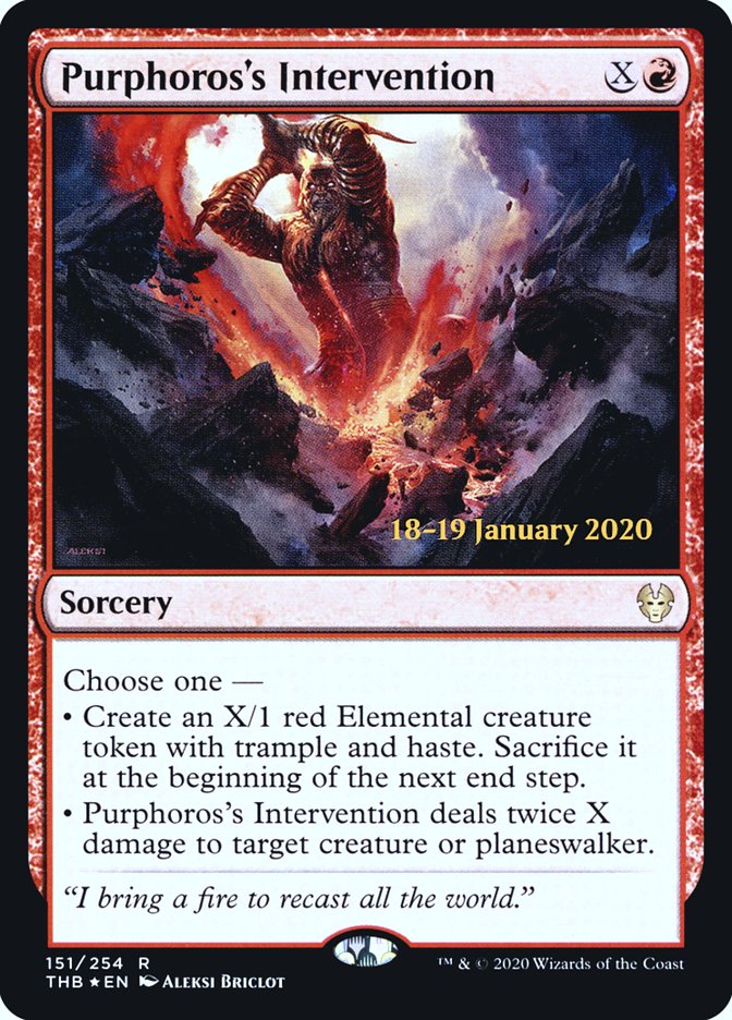 Purphoros's Intervention [Theros Beyond Death Prerelease Promos] | Gamers Paradise