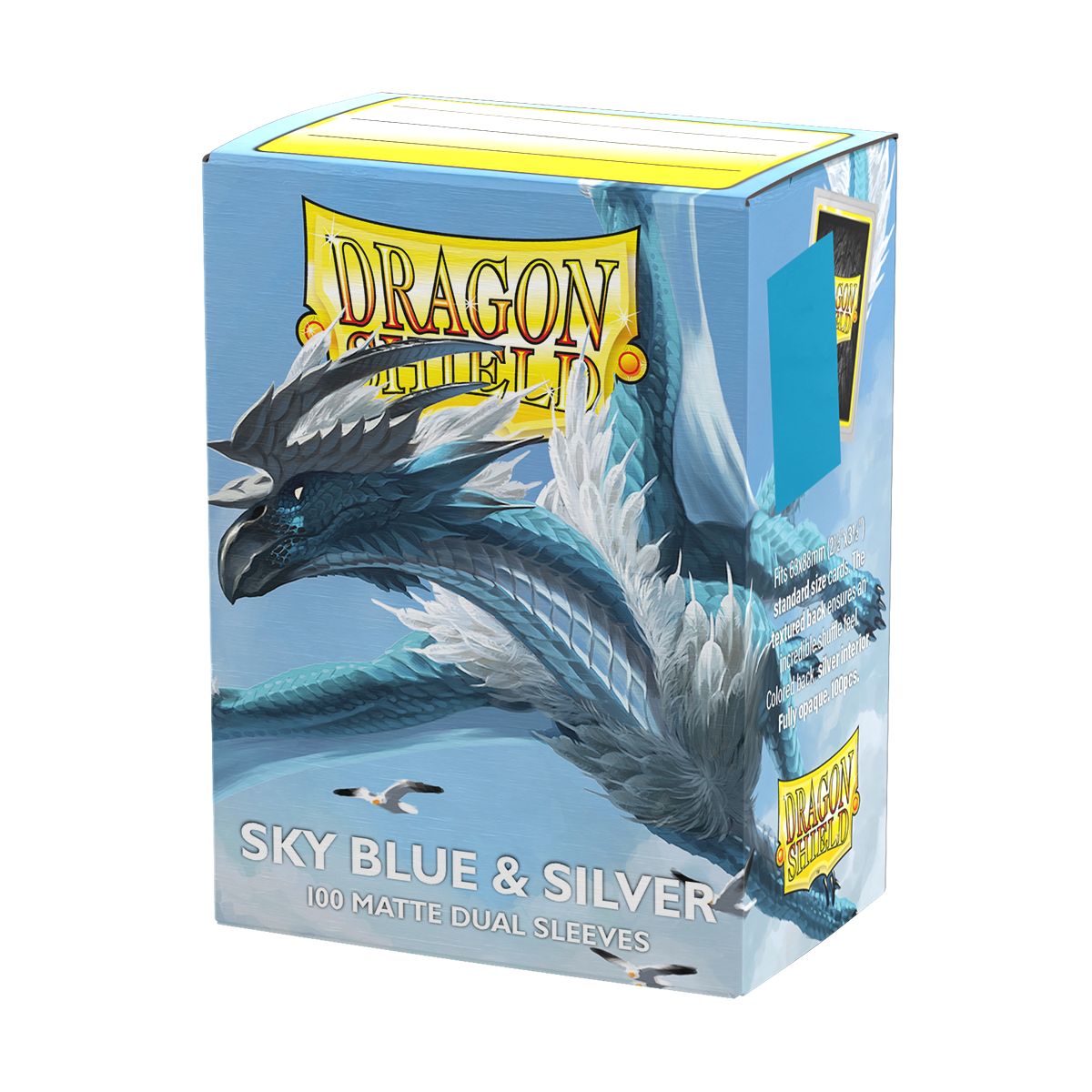 Dragon Shield: Standard 100ct Sleeves - Sky Blue & Silver (Dual Matte) | Gamers Paradise