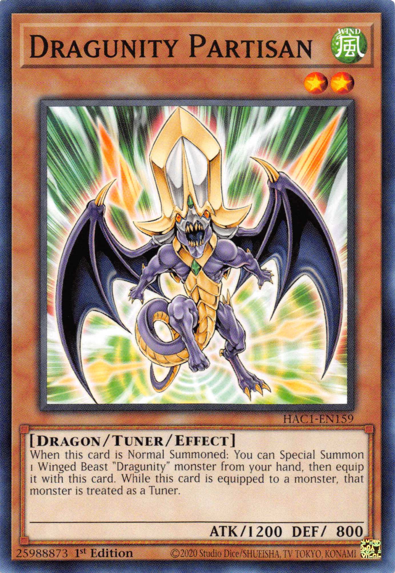 Dragunity Partisan (Duel Terminal) [HAC1-EN159] Parallel Rare | Gamers Paradise