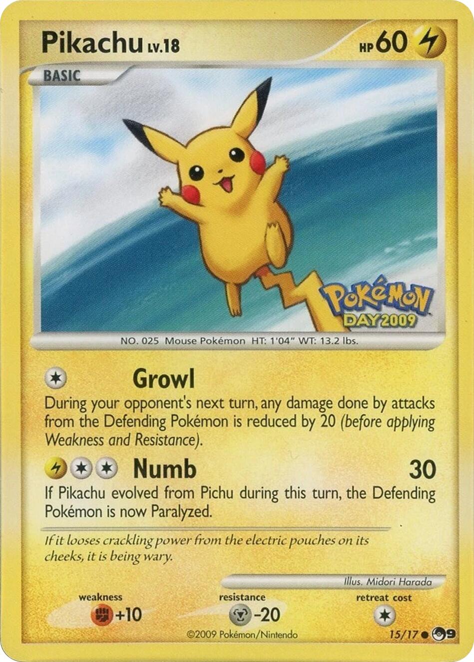 Pikachu (015/017) (Pokemon Day 2009) [POP Series 9] | Gamers Paradise