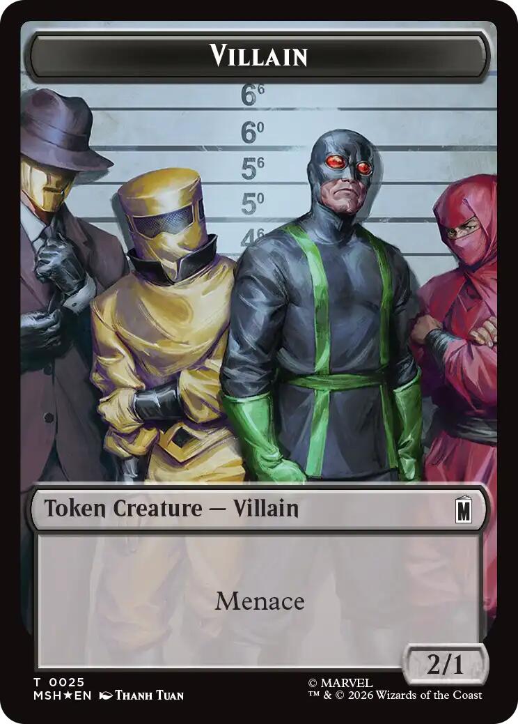 Villain // Robot Villain Double-Sided Token (025//026) (Surge Foil) [Marvel Super Heroes Tokens] | Gamers Paradise