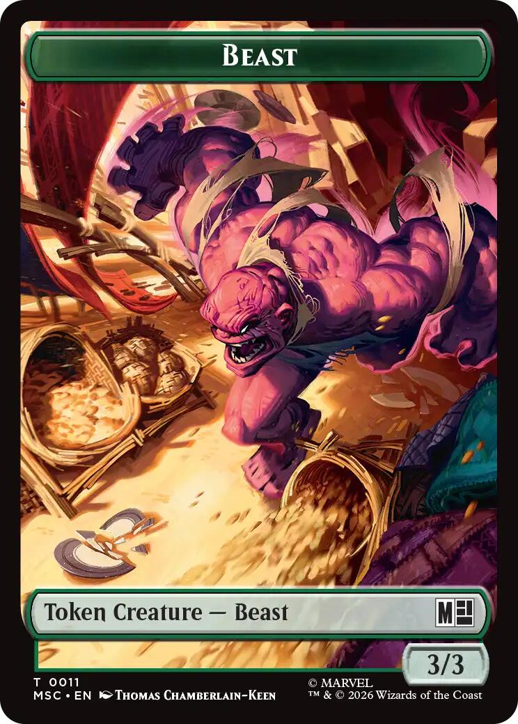 Beast // Vibranium Double-Sided Token [Marvel Super Heroes Commander Tokens] | Gamers Paradise