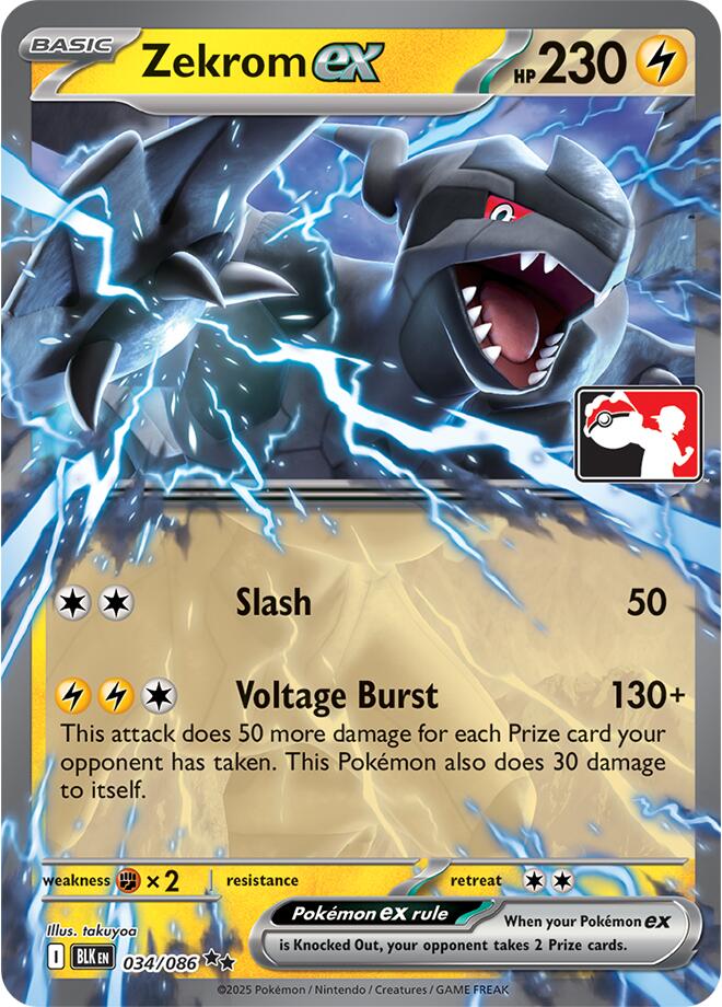Zekrom ex (034/086) (Right Stamp) [Prize Pack Series Nine] | Gamers Paradise