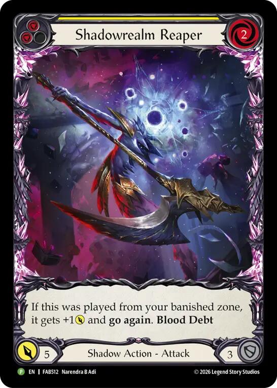 Shadowrealm Reaper (Yellow) [FAB512] (Promo)  Rainbow Foil | Gamers Paradise