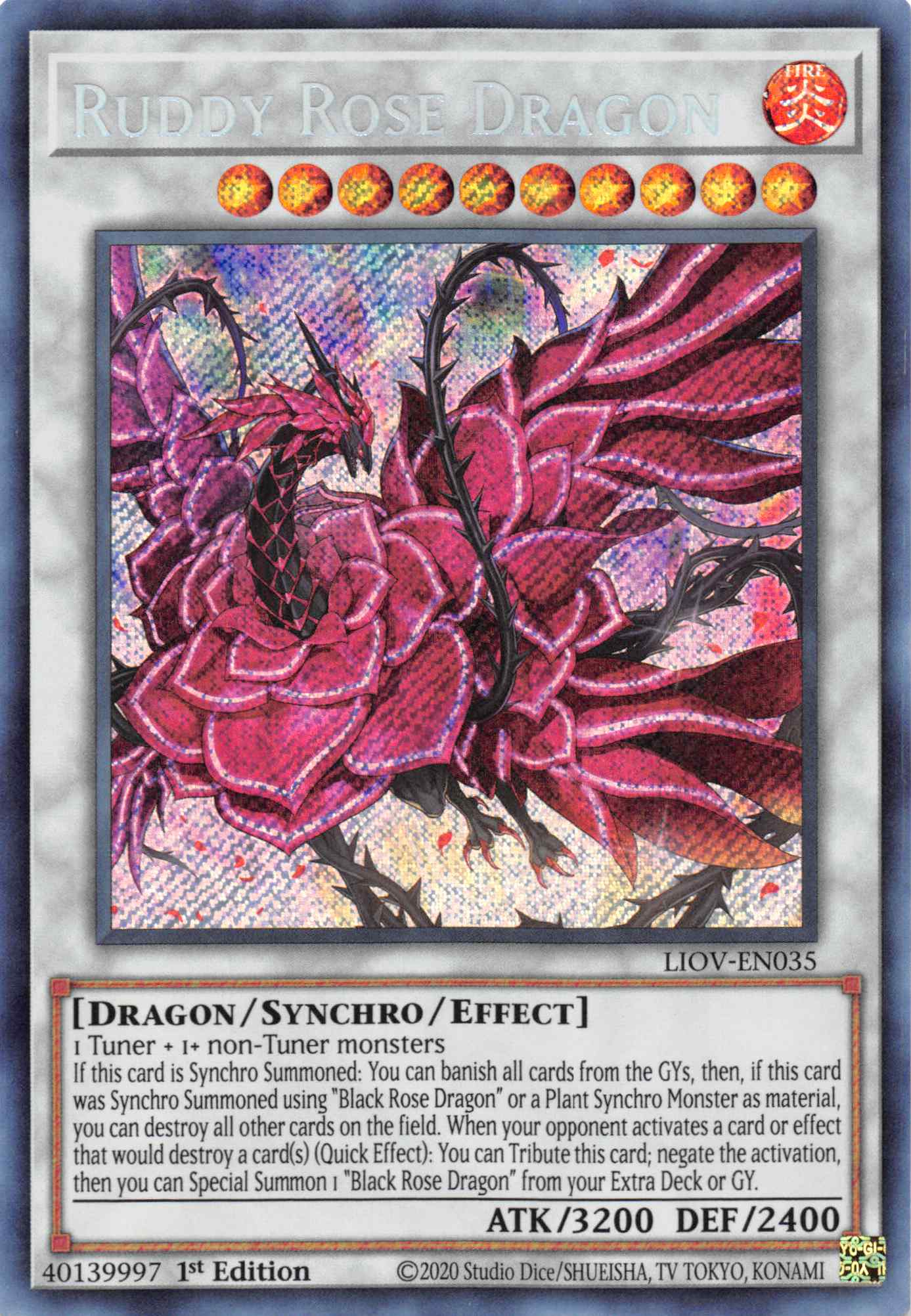 Ruddy Rose Dragon [LIOV-EN035] Secret Rare | Gamers Paradise