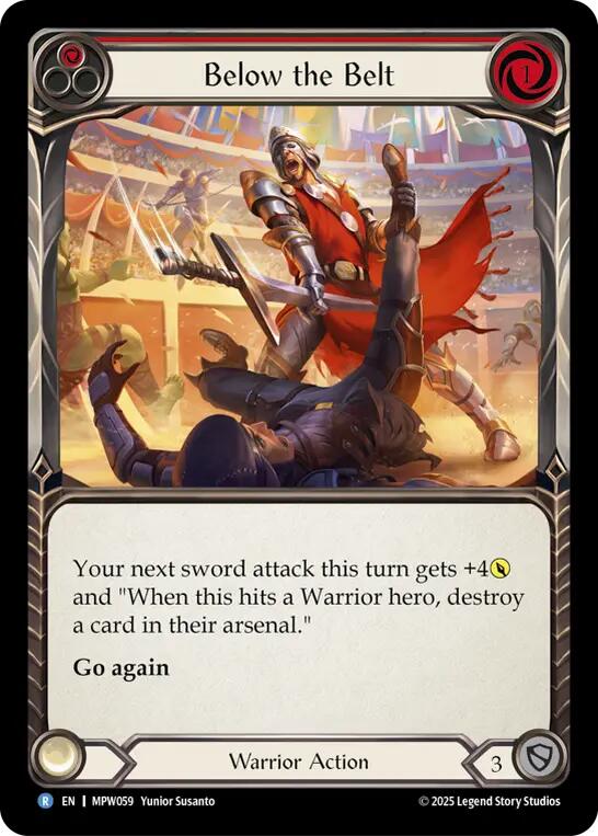 Below the Belt (Red) [MPW059] (Mastery Pack Warrior)  Rainbow Foil | Gamers Paradise