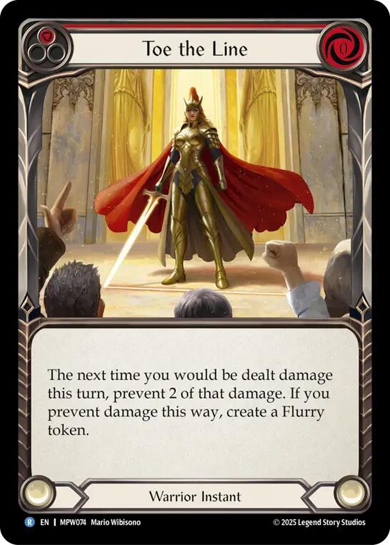 Toe the Line (Red) [MPW074] (Mastery Pack Warrior)  Rainbow Foil | Gamers Paradise