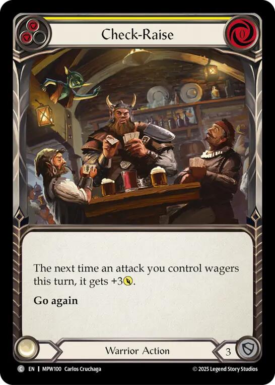 Check-Raise (Yellow) [MPW100] (Mastery Pack Warrior)  Rainbow Foil | Gamers Paradise