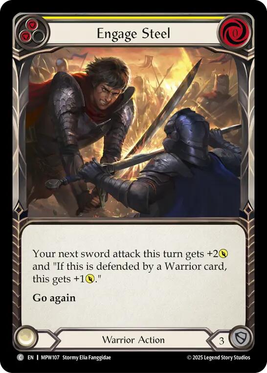 Engage Steel (Yellow) [MPW107] (Mastery Pack Warrior)  Rainbow Foil | Gamers Paradise