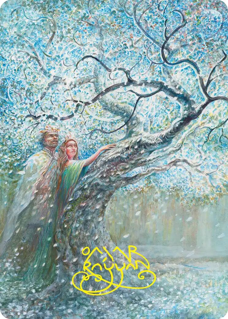 Flowering of the White Tree Art Card (Gold-Stamped Signature) [The Hobbit Art Series] | Gamers Paradise