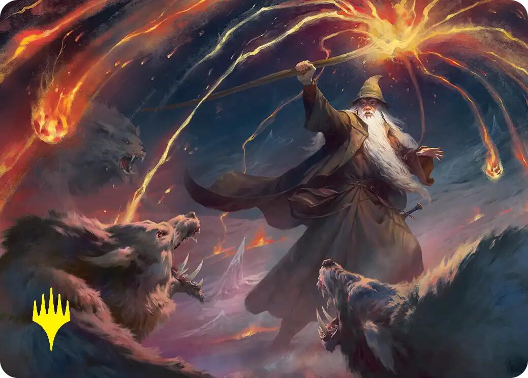 Gandalf, Shadow's Foe Art Card (Gold-Stamped) [The Hobbit Art Series] | Gamers Paradise