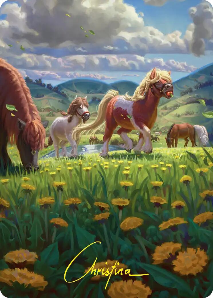 Troop of Ponies Art Card (Gold-Stamped Signature) [The Hobbit Art Series] | Gamers Paradise