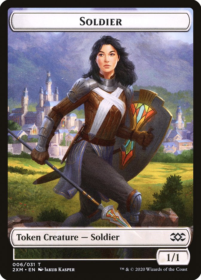 Beast // Soldier Double-Sided Token [Double Masters Tokens] | Gamers Paradise
