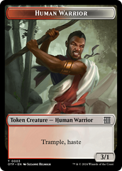 Human Warrior // Plot Double-Sided Token [Outlaws of Thunder Junction: Breaking News Tokens] | Gamers Paradise