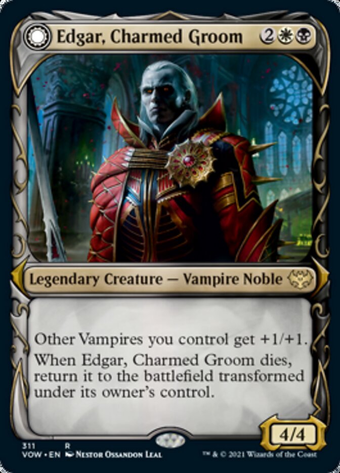 Edgar, Charmed Groom // Edgar Markov's Coffin (Showcase Fang Frame) [Innistrad: Crimson Vow] | Gamers Paradise