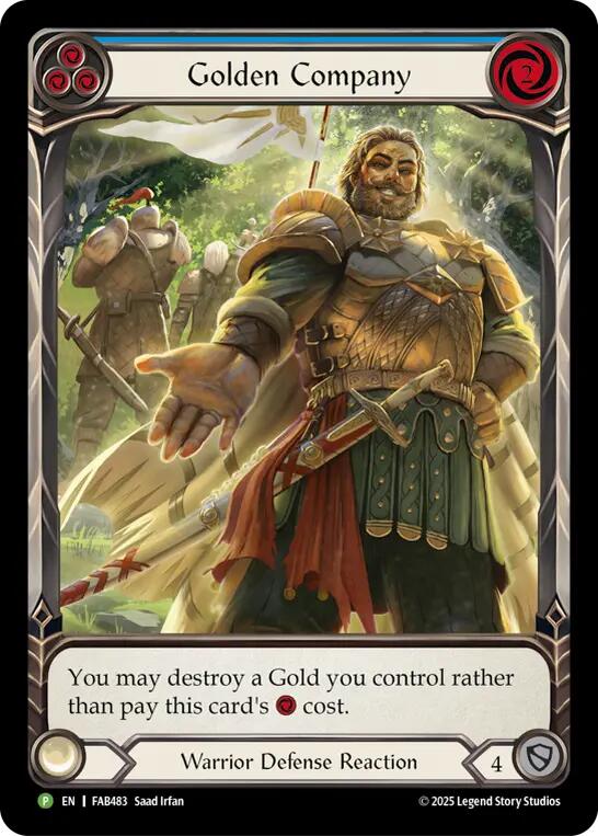 Golden Company (Blue) [FAB483] (Promo)  Rainbow Foil | Gamers Paradise