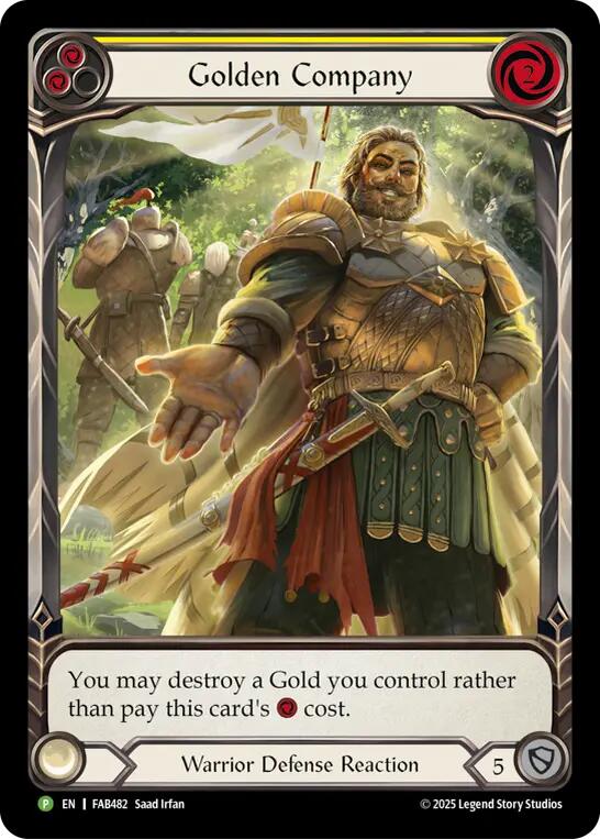 Golden Company (Yellow) [FAB482] (Promo)  Rainbow Foil | Gamers Paradise