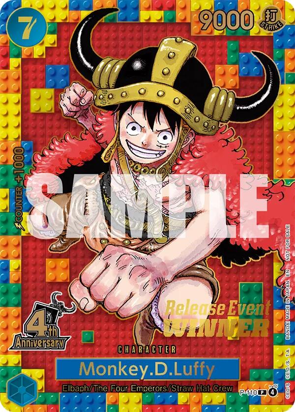 Monkey.D.Luffy (4th Anniversary) (Winner) [One Piece Promotion Cards] | Gamers Paradise