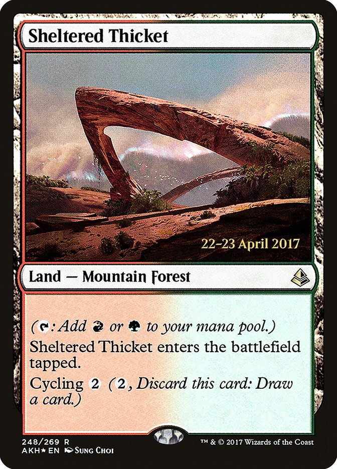 Sheltered Thicket [Amonkhet Prerelease Promos] | Gamers Paradise