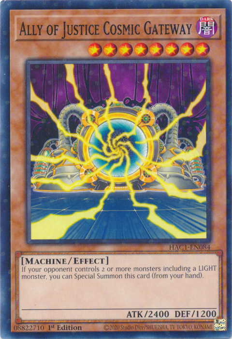 Ally of Justice Cosmic Gateway (Duel Terminal) [HAC1-EN084] Parallel Rare | Gamers Paradise