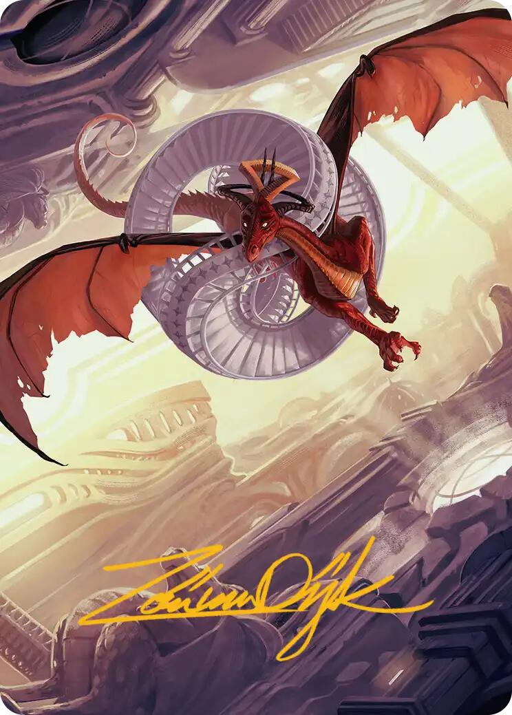 Draconic Visitor Art Card (Gold-Stamped Signature) [Reality Fracture Art Series] | Gamers Paradise