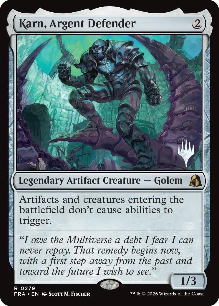 Karn, Argent Defender [Reality Fracture Promos] | Gamers Paradise
