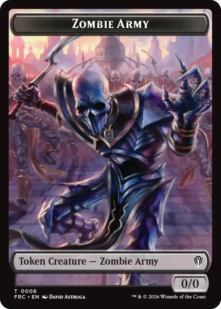 Zombie Army // Goblin Double-Sided Token [Reality Fracture Commander Tokens] | Gamers Paradise