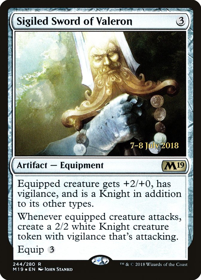 Sigiled Sword of Valeron [Core Set 2019 Prerelease Promos] | Gamers Paradise