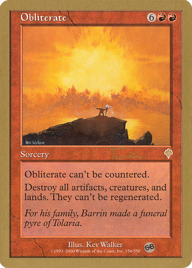 Obliterate (Jan Tomcani) (SB) [World Championship Decks 2001] | Gamers Paradise