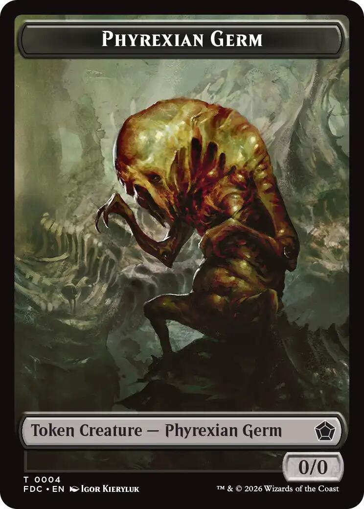 Phyrexian Germ // Phyrexian Beast Double-Sided Token [Foundations Commander Tokens] | Gamers Paradise