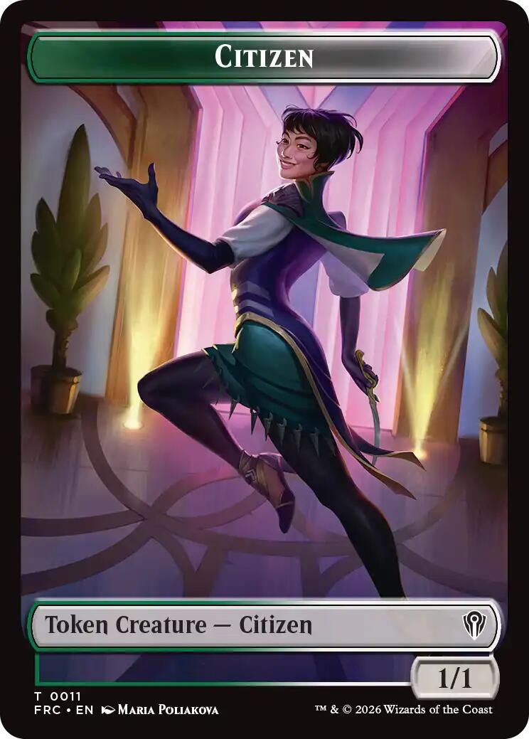 Citizen // Phyrexian Mite Double-Sided Token [Reality Fracture Commander Tokens] | Gamers Paradise
