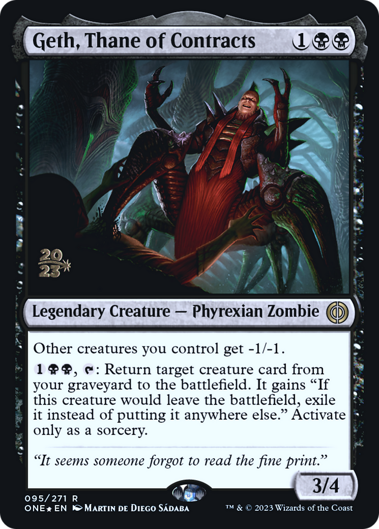 Geth, Thane of Contracts [Phyrexia: All Will Be One Prerelease Promos] | Gamers Paradise